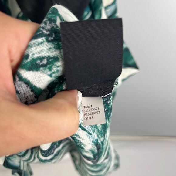 Who What Wear Linen Blend Palm Print Tropical Midi Dress XS - Picture 10 of 10